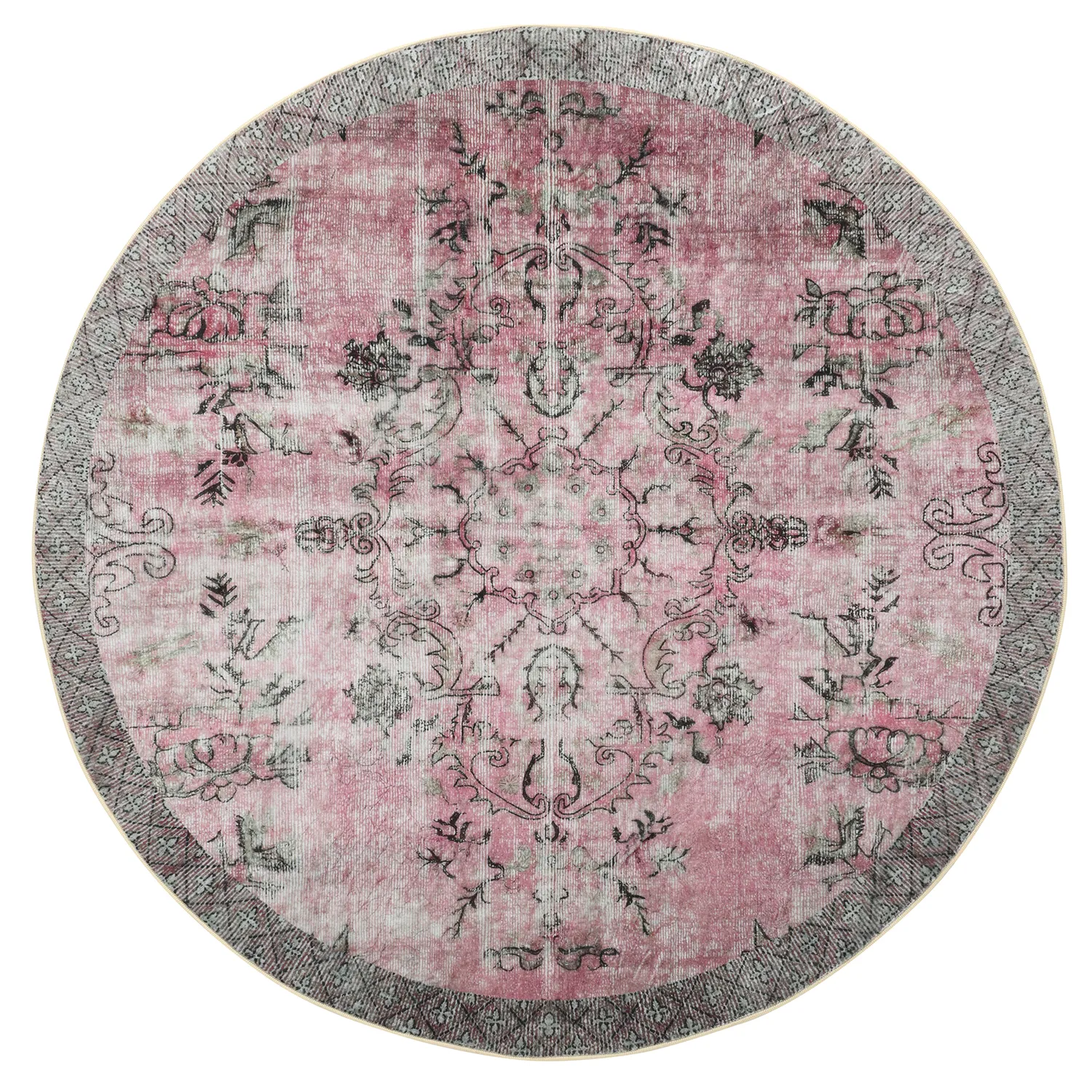 Rundt tæppe - Rosalie (lyserød)