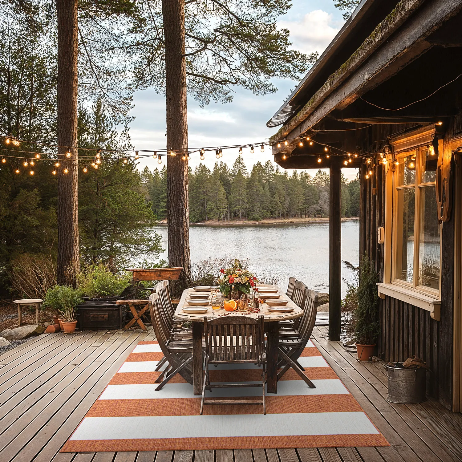 Tæpper til indendørs/udendørs brug - Santana (orange)