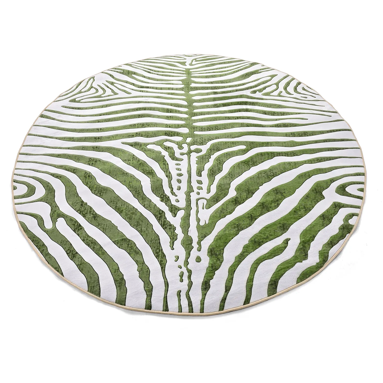 Rundt tæppe - Zebra (grøn)