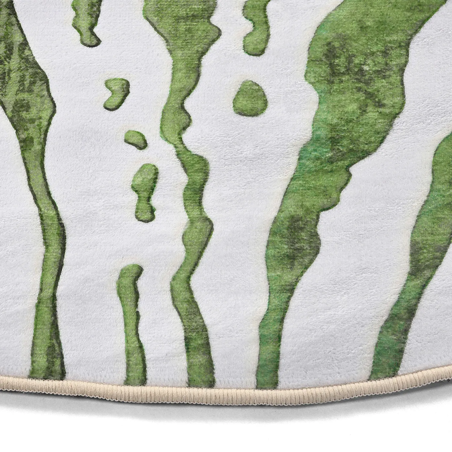 Rundt tæppe - Zebra (grøn)