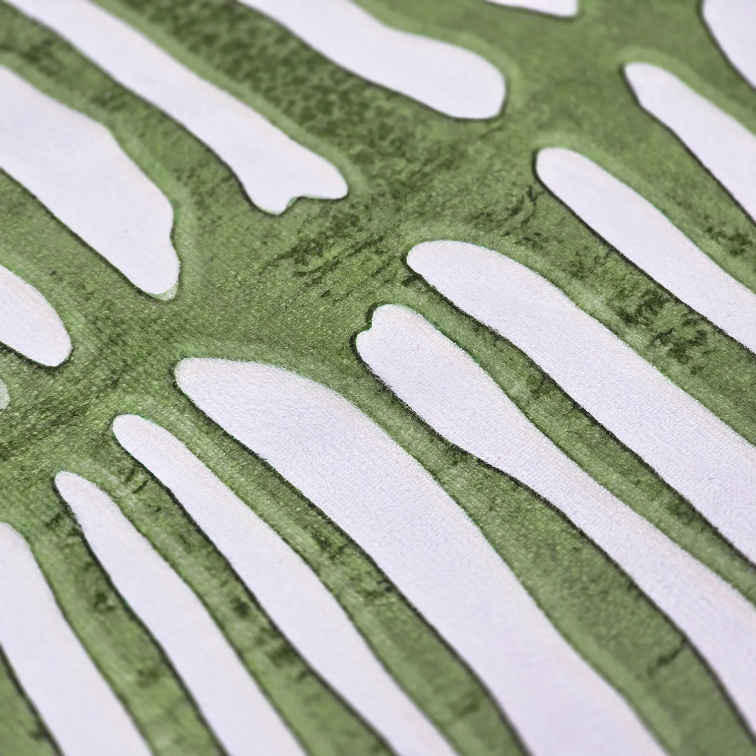 Rundt tæppe - Zebra (grøn)