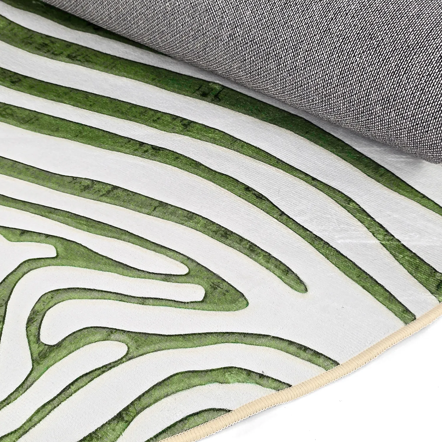 Rundt tæppe - Zebra (grøn)