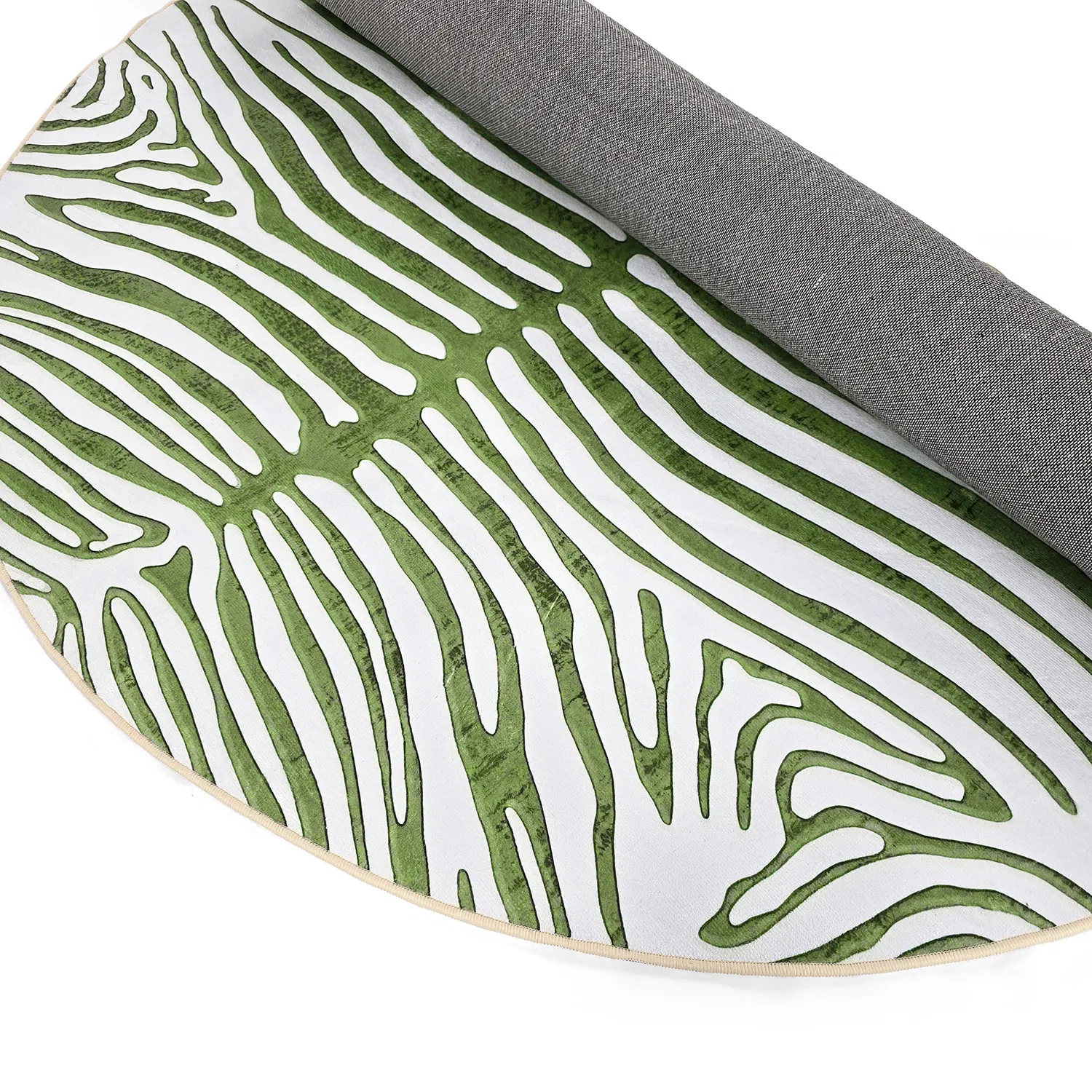 Rundt tæppe - Zebra (grøn)