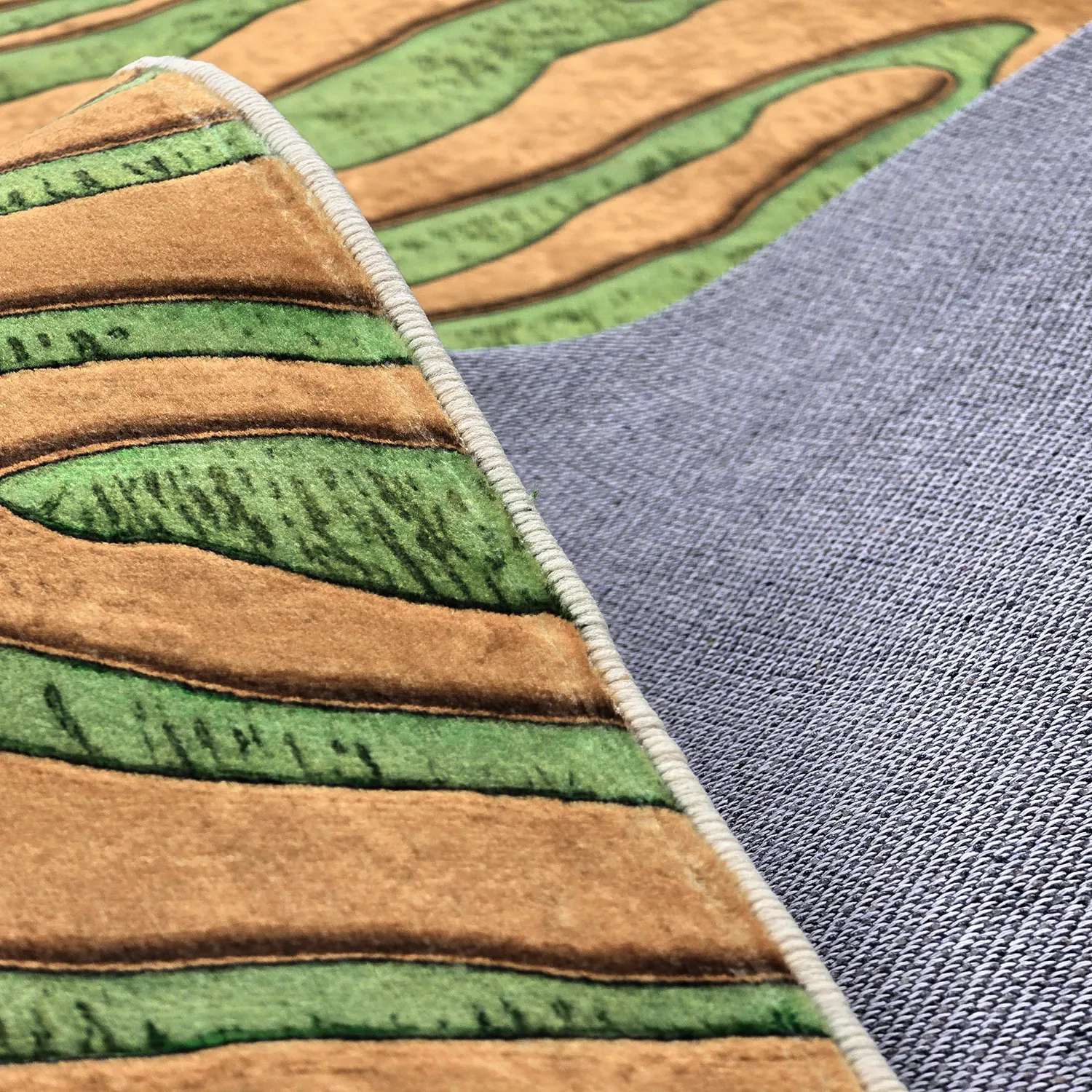 Wilton-tæppe - Zebra (grøn/orange)