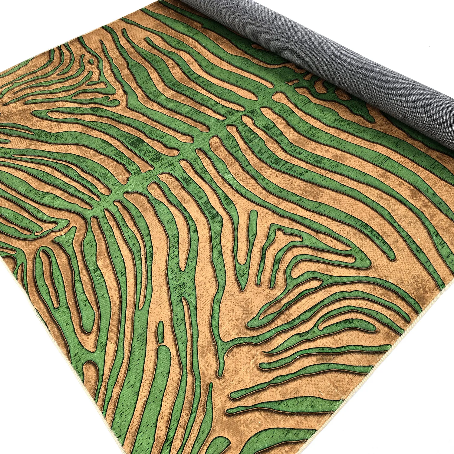 Wilton-tæppe - Zebra (grøn/orange)