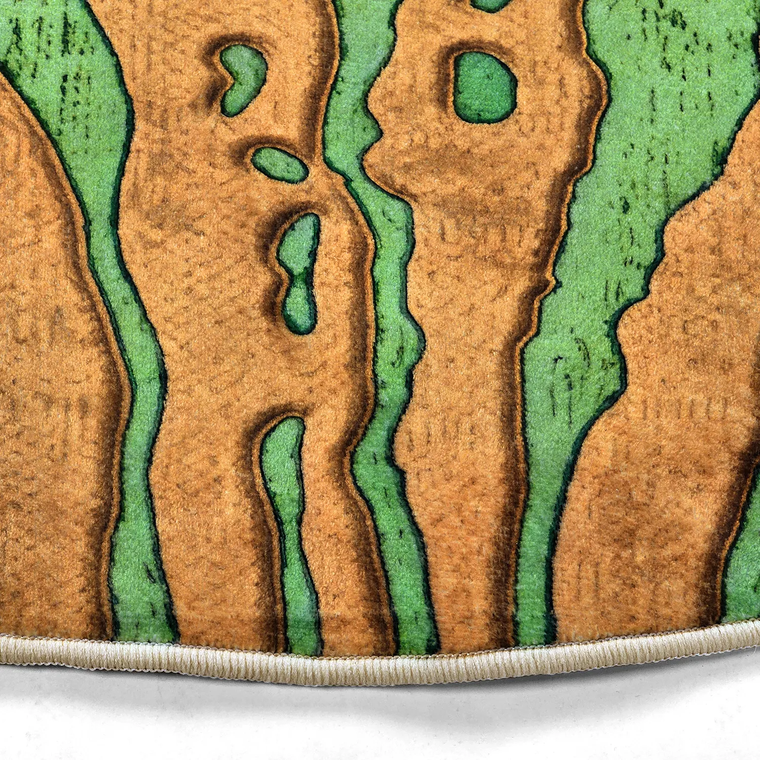 Rundt tæppe - Zebra (grøn/orange)