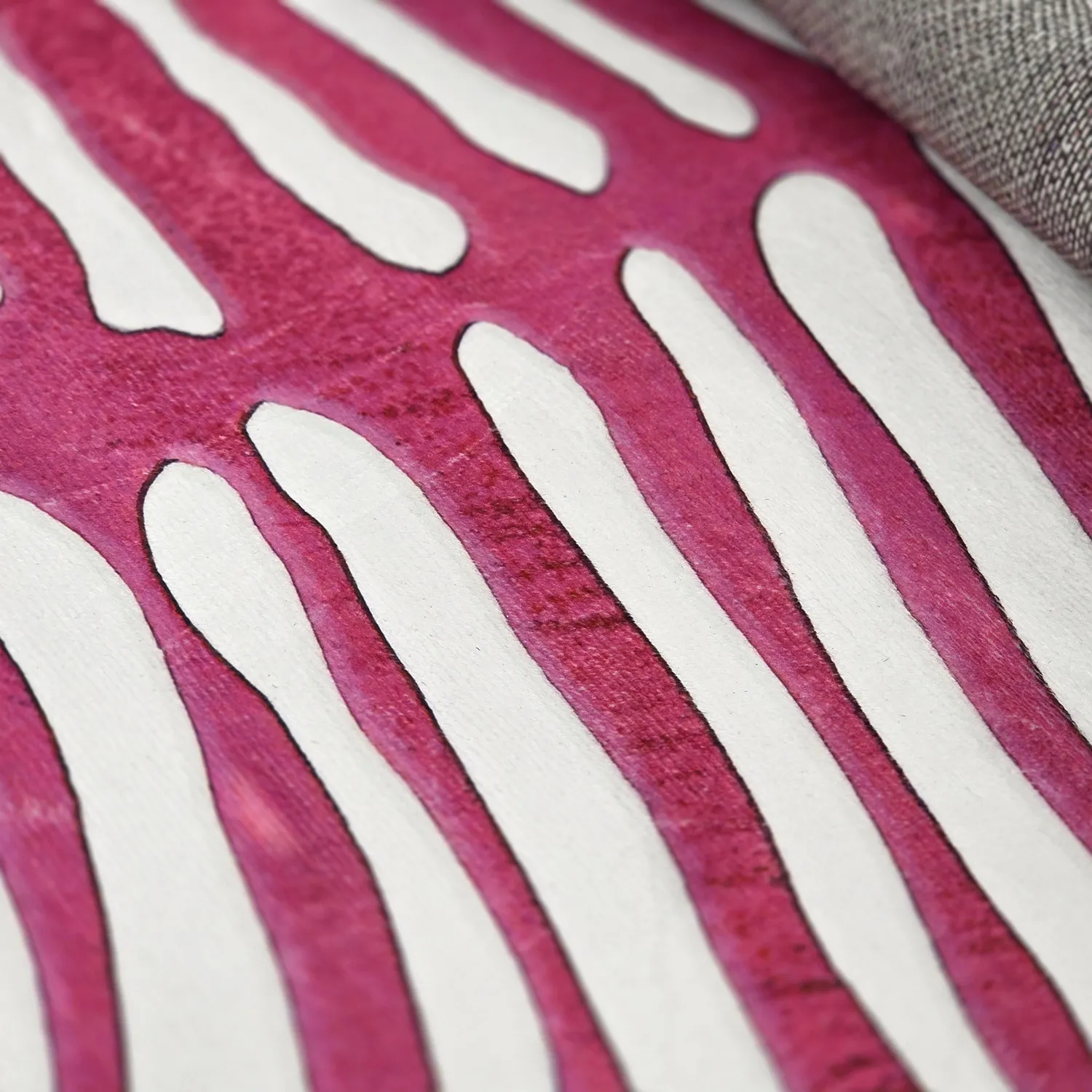 Rundt tæppe - Zebra (lyserød)