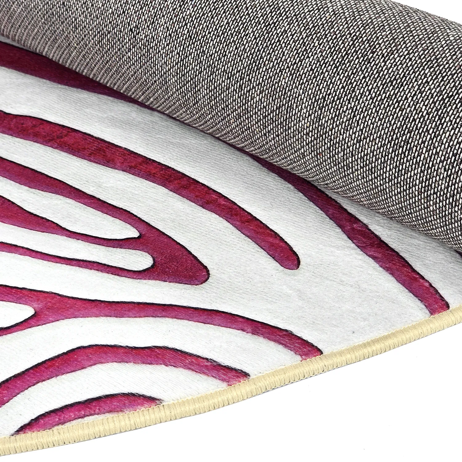 Rundt tæppe - Zebra (lyserød)