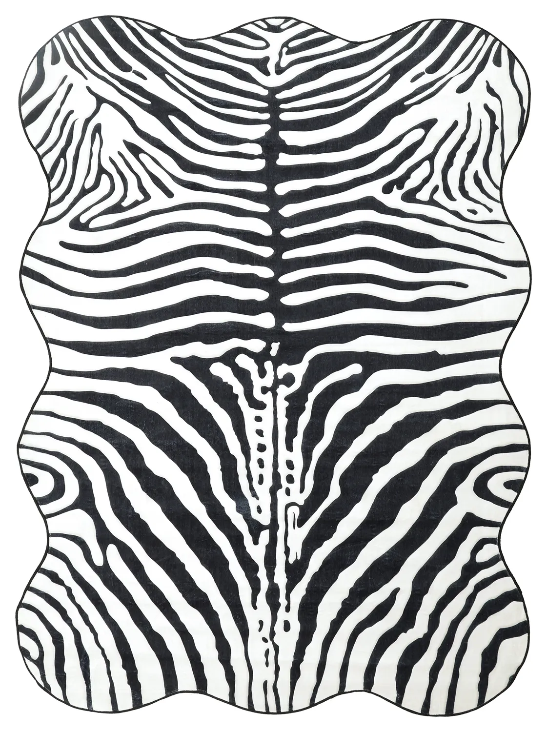 Bølget Wilton tæppe - Zebra (sort/hvid)