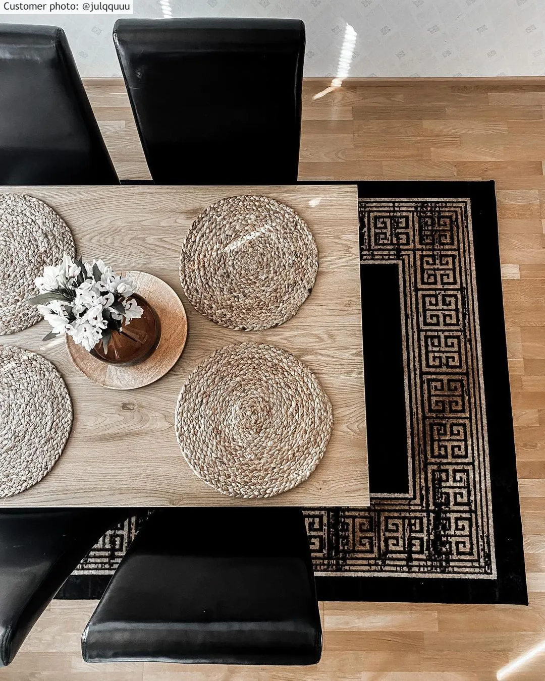 Wilton-tæppe - Tilos (sort/guld)