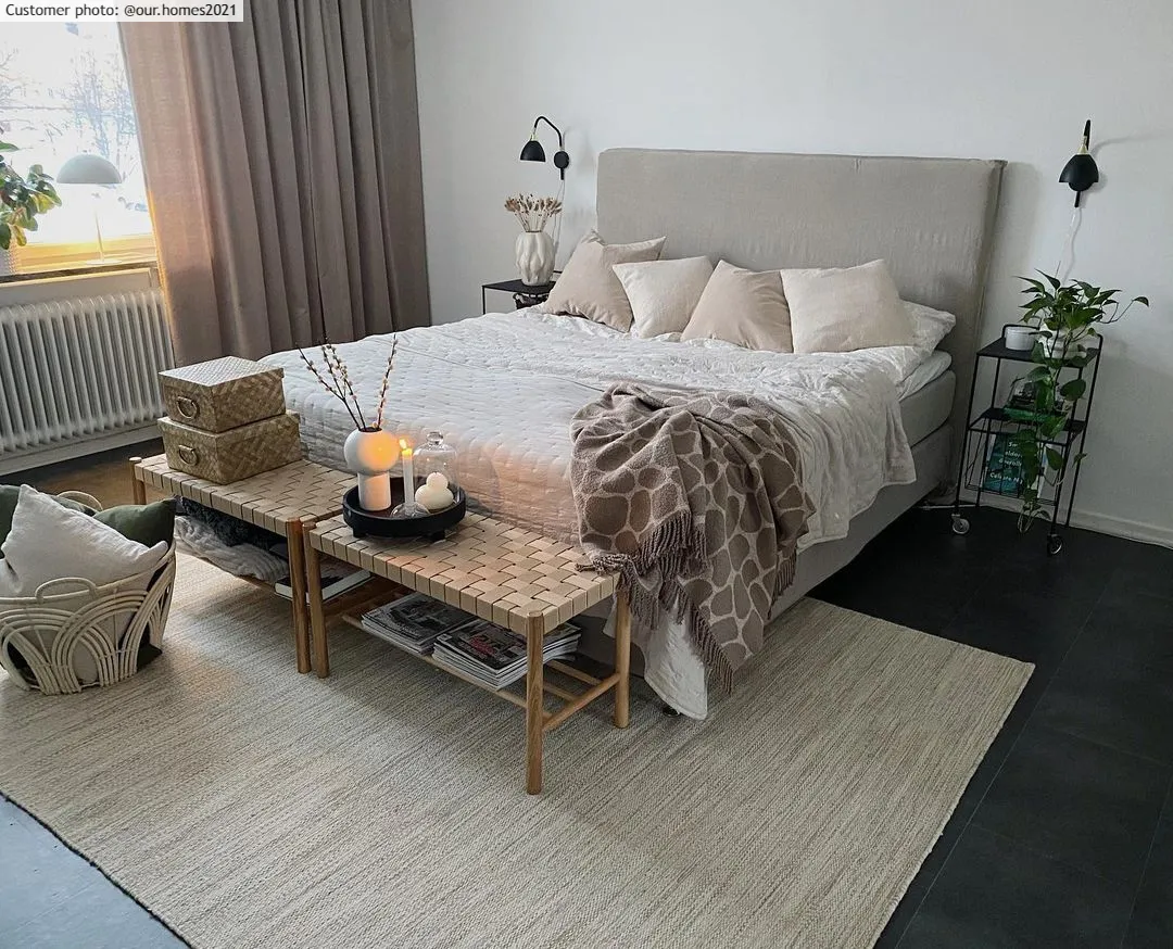 Uldtæppe - Dhurry (natur)