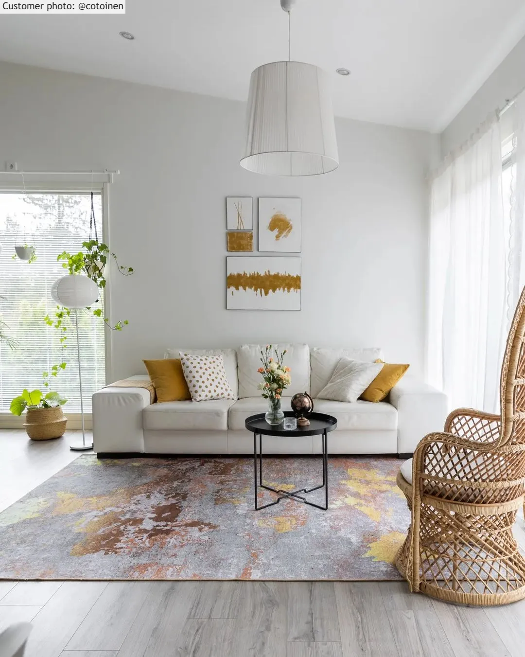 Wilton-tæppe - Elena (beige/guld)