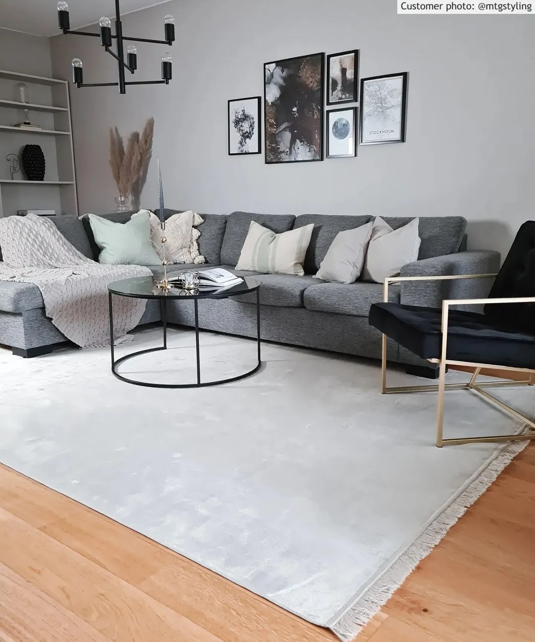 Wilton-tæppe - Art Silk (lysegrå/beige)