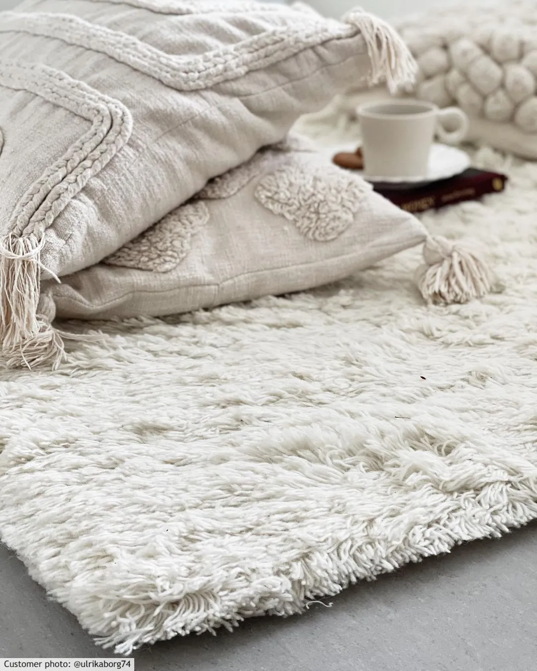 Uldtæppe - Aliste Wool Shaggy (snow white)