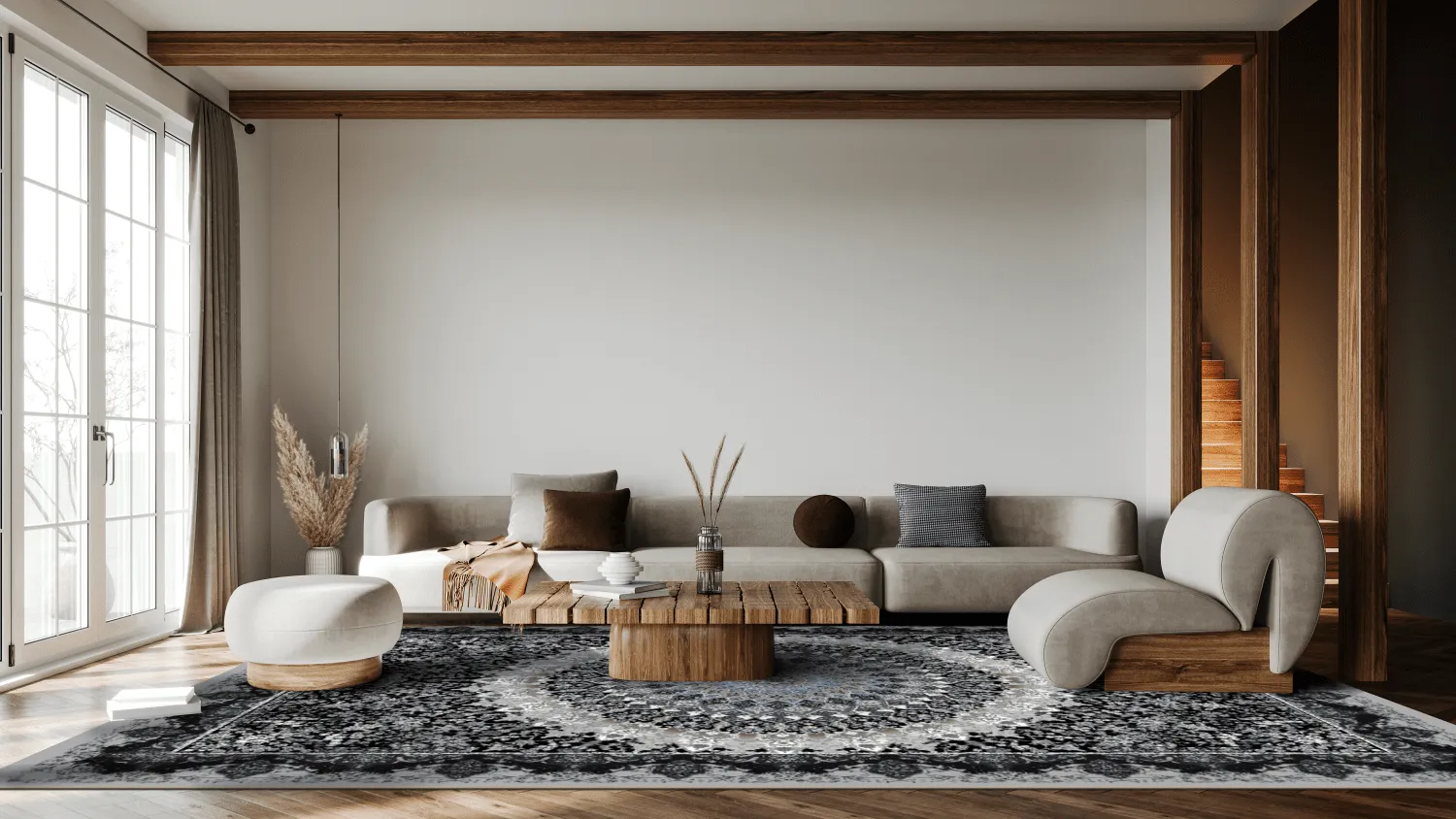 Wilton-tæppe - Yelda (sort/multi)