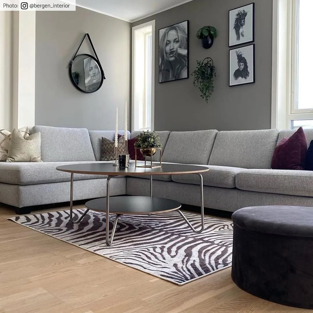 Wilton-tæppe - Zebra (sort/hvid)